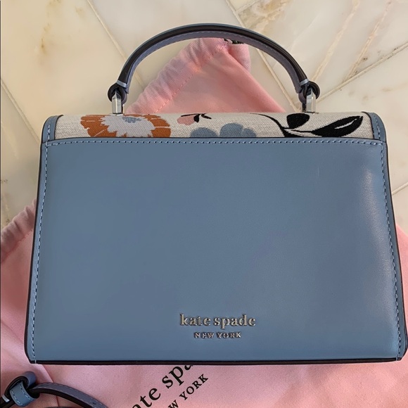 Kate Spade Mini Lovitt Floral jacquard crossbody Bag with jeweled buckle - Picture 4 of 9